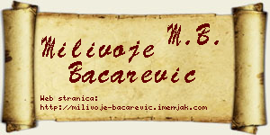 Milivoje Bačarević vizit kartica